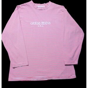 Vintage 90s Guess Jeans USA Shirt Georges Marciano  ASAP Rocky XL Stripe Logo